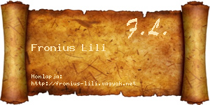 Fronius Lili névjegykártya