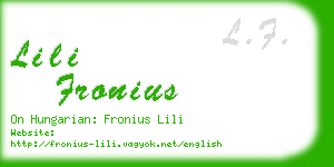 lili fronius business card